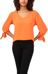 Chaus Tie Sleeve Blouse In Orange