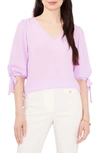 Chaus Tie Sleeve Blouse In Lavender Purple