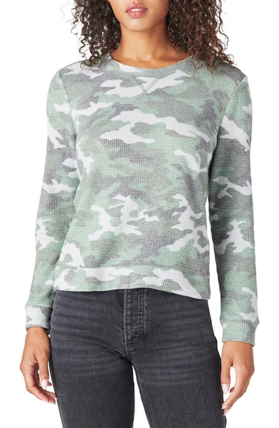 Lucky Brand Cloud Jersey Top In True Camo 11 Agave