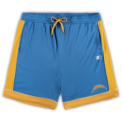 Starter Men's  Powder Blue, Gold Los Angeles Chargers Fan Favorite Fashion Shorts In Powder Blue,gold