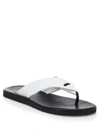 Saks Fifth Avenue Collection Perforated Leather Flip Flops In White