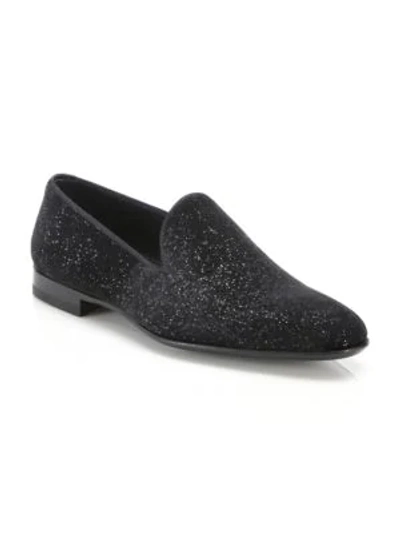 Saks Fifth Avenue Collection By Magnanni Starry Night Velvet Smoking Slippers In Navy