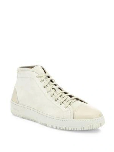 Facto Suede & Leather Sneakers In White
