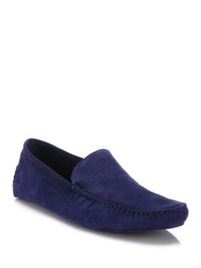 A. Testoni' Suede House Slippers In Navy