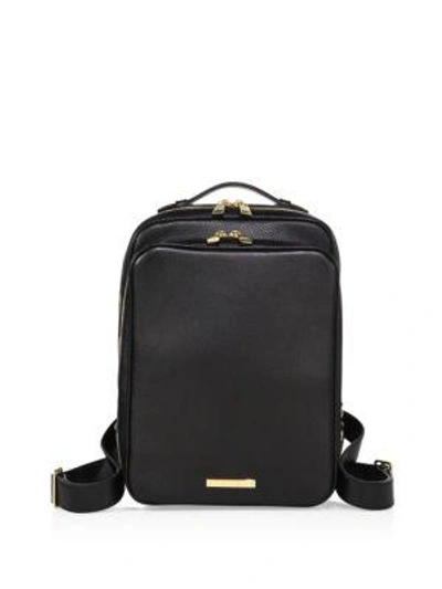 Skits Italian Pebble Leather Backpack In Black