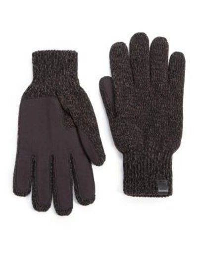 Bickley + Mitchell Men's Melange Knit Gloves In Black