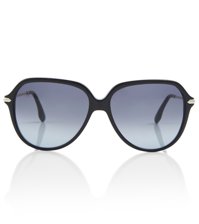 Victoria Beckham Round Sunglasses In Black