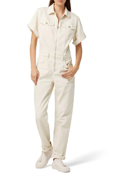 Hudson Boxy Utility Jumpsuit In Distressed Egret 2