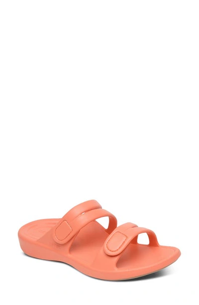 Aetrex Janey Sport Slide Sandal In Coral