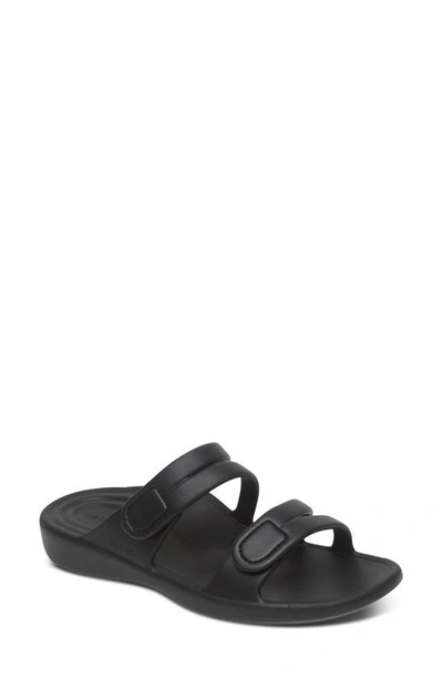 Aetrex Janey Sport Slide Sandal In Black