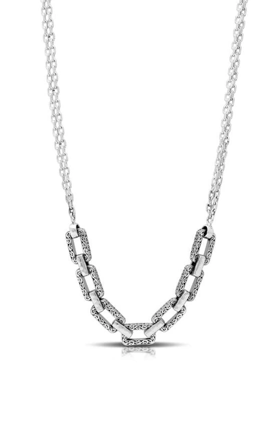 Lois Hill Rectangle Link Chain Necklace In Silver