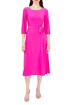 Chaus Scoop Neck Midi Dress In Fiercely Fuchsia