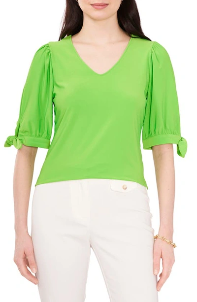 Chaus V-neck Tie Sleeve Blouse In Banana Yellow