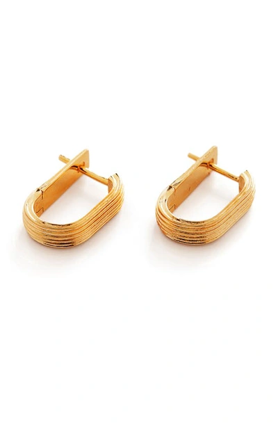 Monica Vinader Groove Huggie Earrings In Gold