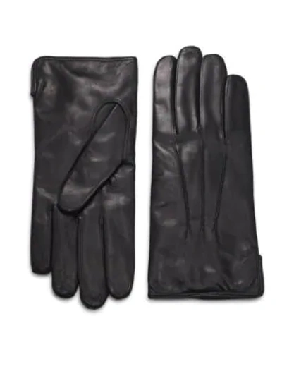 Saks Fifth Avenue Collection Leather Gloves In Black