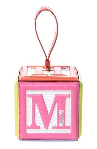 Moschino Building Block Faux Leather Top Handle Bag In Fantasy Print