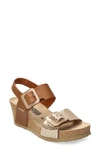 Mephisto Lissia Wedge Sandal In Camel