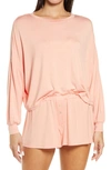 Honeydew Intimates All American Long Sleeve Shortie Pajamas In Soft Coral