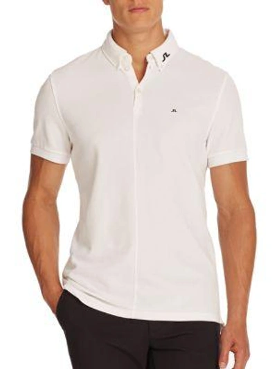 J. Lindeberg Active Rubi Organic Cotton Polo Shirt In White