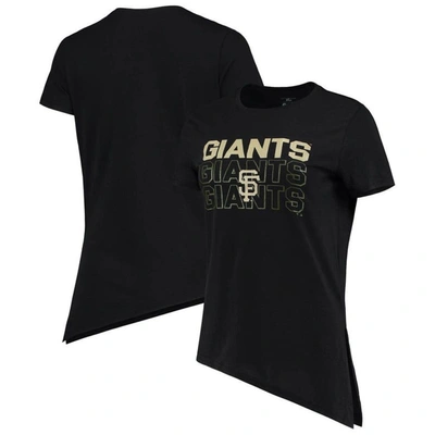 Levelwear Black San Francisco Giants Birch Delta Asymmetrical T-shirt