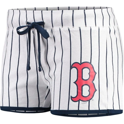 Concepts Sport Women's  White, Navy Boston Red Sox Vigor Sleep Shorts In White,navy