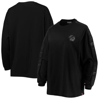 The Wild Collective Black Chicago Fire Tri-blend Long Sleeve T-shirt