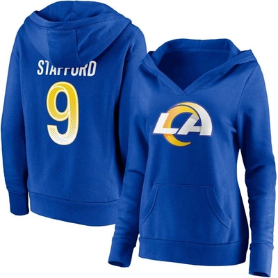 Fanatics Branded Matthew Stafford Royal Los Angeles Rams Player Icon Name & Number V-neck Pullover H
