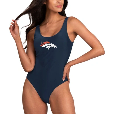 G-iii 4her By Carl Banks Navy Denver Broncos Making Waves One-piece Swimsuit