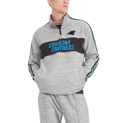 Tommy Hilfiger Heathered Gray Carolina Panthers Mario Quarter-zip Jacket