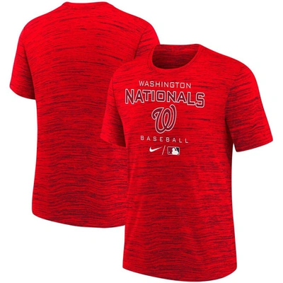 Nike Kids' Youth  Red Washington Nationals Authentic Collection Practice Velocity Performance T-shirt