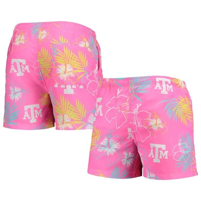 Foco Men's  Pink Texas A&m Aggies Neon Floral Swim Trunks