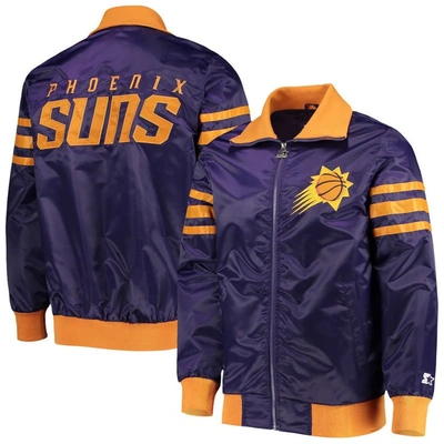Starter Purple Phoenix Suns The Captain Ii Full-zip Varsity Jacket