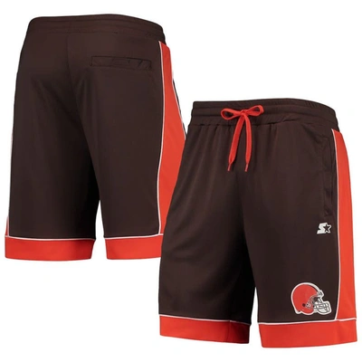 Starter Men's  Brown, Orange Cleveland Browns Fan Favorite Fashion Shorts In Brown,orange