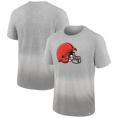 Fanatics Branded Heathered Gray/gray Cleveland Browns Team Ombre T-shirt In Heathered Gray,gray