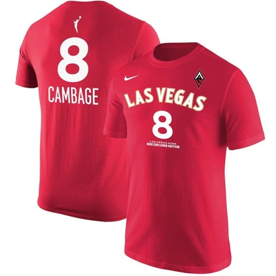 Nike Men's  Liz Cambage Red Las Vegas Aces Explorer Edition Name Number T-shirt