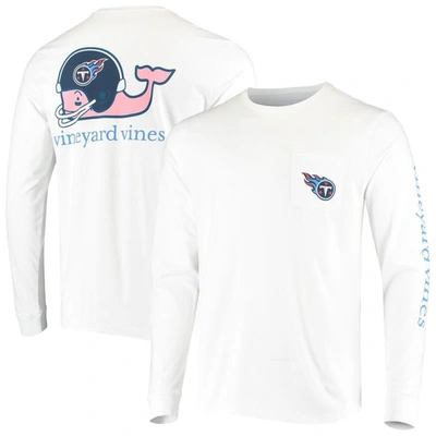 Vineyard Vines White Tennessee Titans Whale Helmet Long Sleeve T-shirt