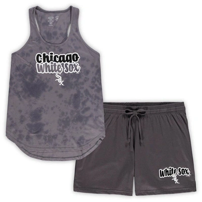 Concepts Sport Women's  Charcoal Chicago White Sox Plus Size Cloud Tank Top And Shorts Sleep Set