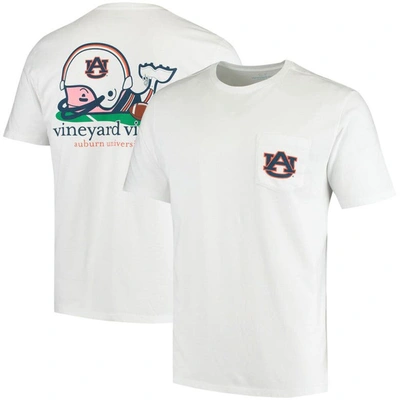 Vineyard Vines White Auburn Tigers Football Whale T-shirt