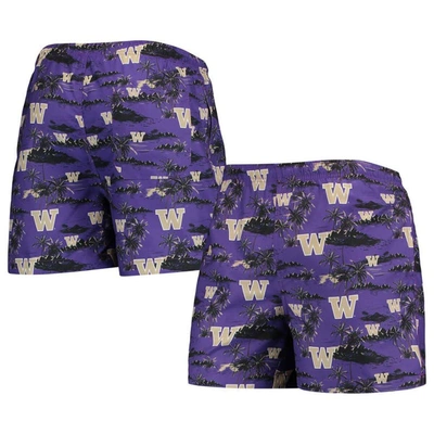 Foco Purple Washington Huskies Island Palm Swim Trunks