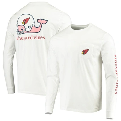 Vineyard Vines White Arizona Cardinals Whale Helmet Long Sleeve T-shirt