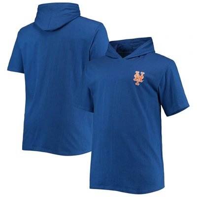 Profile Royal New York Mets Big & Tall Jersey Short Sleeve Pullover Hoodie T-shirt