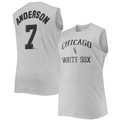 Profile Tim Anderson Heathered Gray Chicago White Sox Big & Tall Muscle Tank Top In Heather Gray