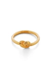 Monica Vinader Groove Skinny Knot Ring In Gold