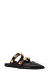 Nine West Dua Pointed Toe Flat In Black Leather