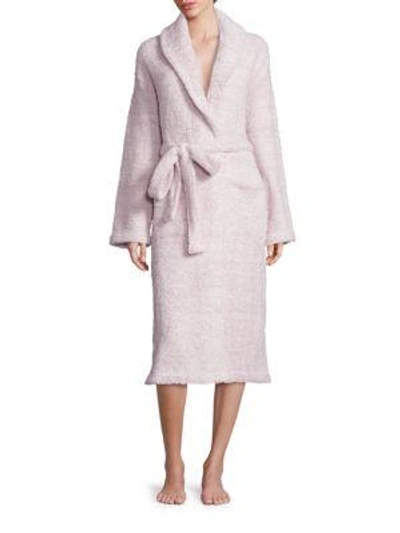 Barefoot Dreams Cozychic Heathered Robe In Stone White