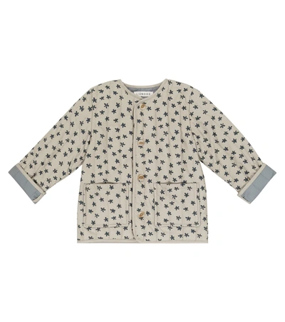 Liewood Kids' Tinos Printed Cotton Jacket In Floral/ Mist Mix