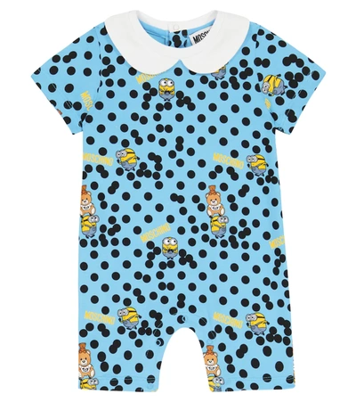 Moschino X Minions© Baby Printed Cotton-blend Bodysuit In Pink Toy Minion