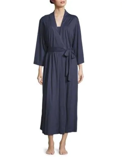 Natori Sleepwear Shangri-la Robe In Night Blue