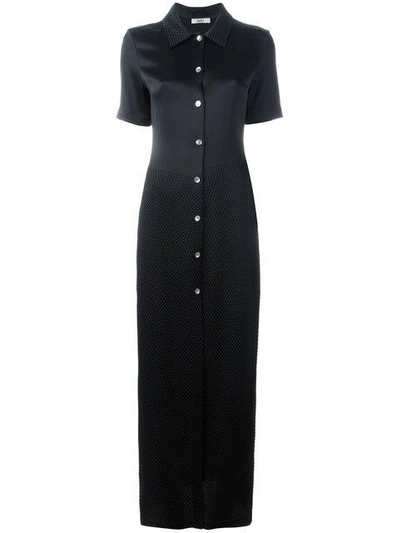 Area Shortsleeved Maxi Shirt Dress - Black