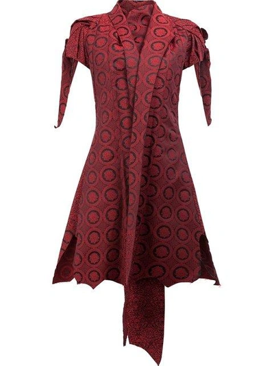 Aganovich Shawl Lapel Shortsleeved Jacket In Red